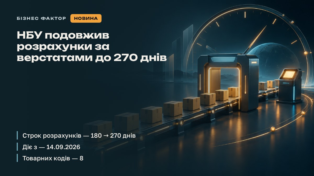 НБУ подовжив розрахунки за верстатами до 270 днів
