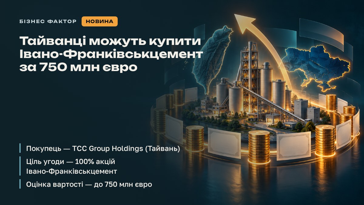 Тайванці можуть купити Івано-Франківськцемент за 750 млн євро